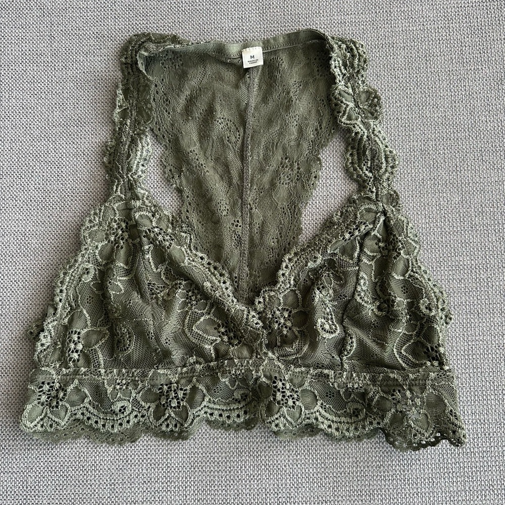 Francesca's Collections Olive Lace Bralette